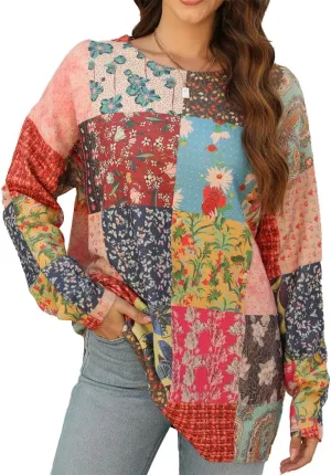 Sweaters for Women Oversized Sweaters Casual Boho Clothes Knit Tops Trendy Graphic Sweater