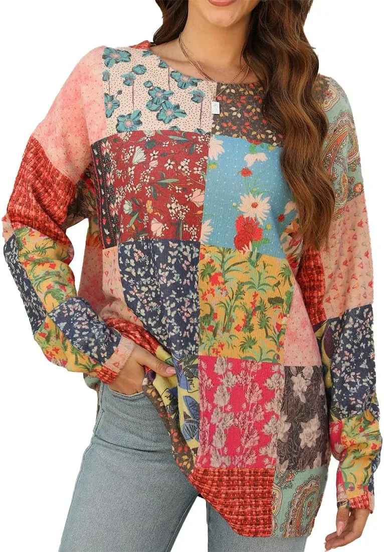 Sweaters for Women Oversized Sweaters Casual Boho Clothes Knit Tops Trendy Graphic Sweater