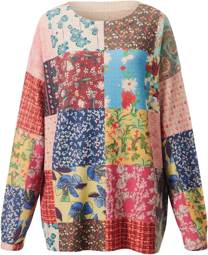 Sweaters for Women Oversized Sweaters Casual Boho Clothes Knit Tops Trendy Graphic Sweater