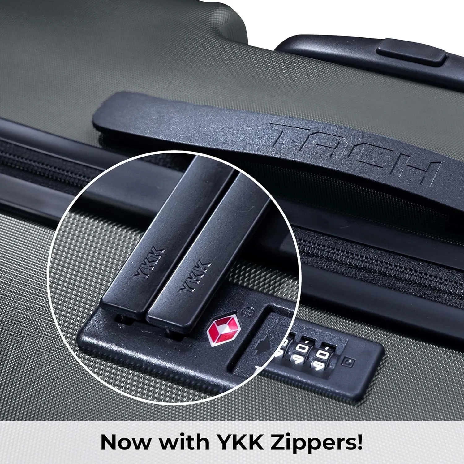 Tach V3.1 Hard Shell Carry On Luggage 20 inch | Carry on Luggage with Spinner Wheels & Patented Built-In Connecting System | One Piece Rolling Suitcase Links 9 Bags At Once (Grey)