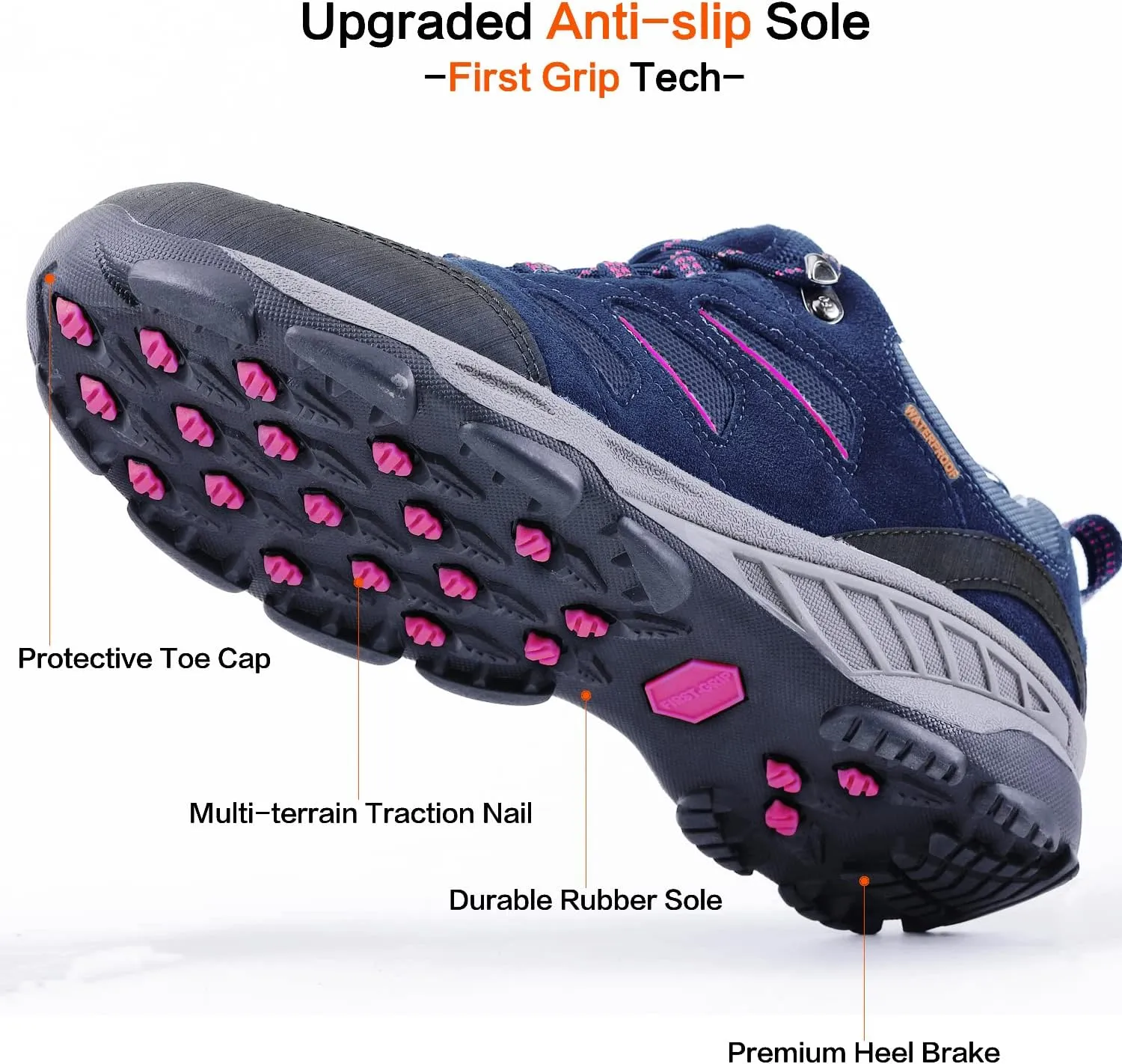 TFO Women's Air Cushion Hiking Shoe Breathable Running Outdoor Sports Trail Trekking Sneaker