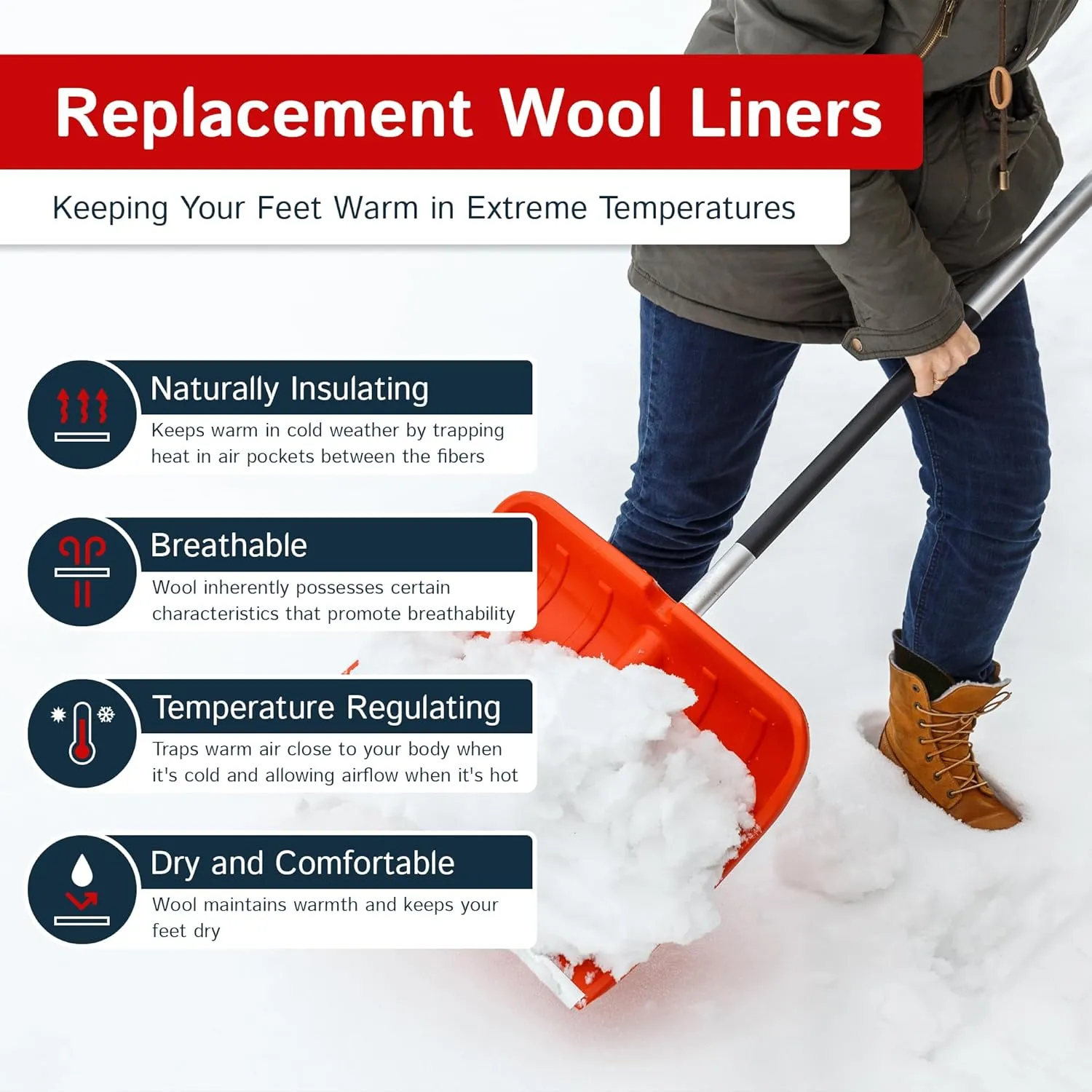 The Felt Store Wool Boot Liners for Men and Women (Unisex) (12 high)