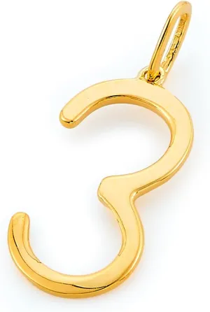 The World Jewelry Center 14k Yellow Gold Number 0-9 Charm Pendant - Select Option