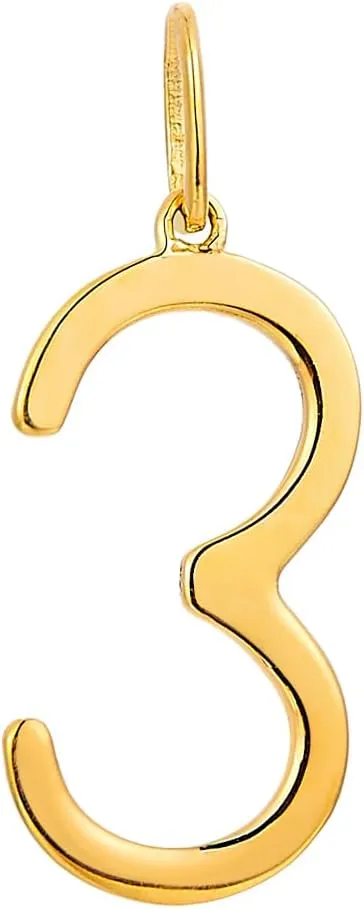 The World Jewelry Center 14k Yellow Gold Number 0-9 Charm Pendant - Select Option