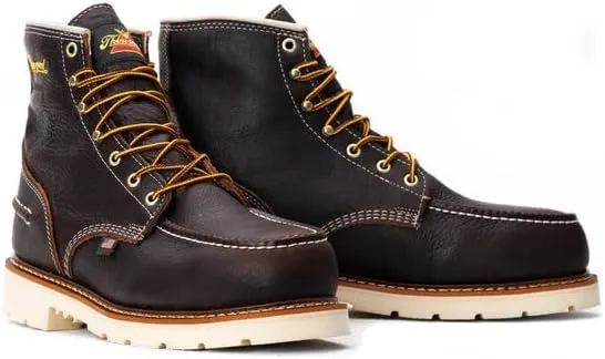 Thorogood 1957 Series 6 Waterproof Steel Toe Work Boots for Men - Full-Grain Leather with Moc Toe, Comfort Insole, and Slip-Resistant Heel Outsole; EH Rated