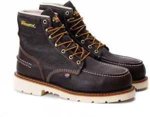 Thorogood 1957 Series 6 Waterproof Steel Toe Work Boots for Men - Full-Grain Leather with Moc Toe, Comfort Insole, and Slip-Resistant Heel Outsole; EH Rated