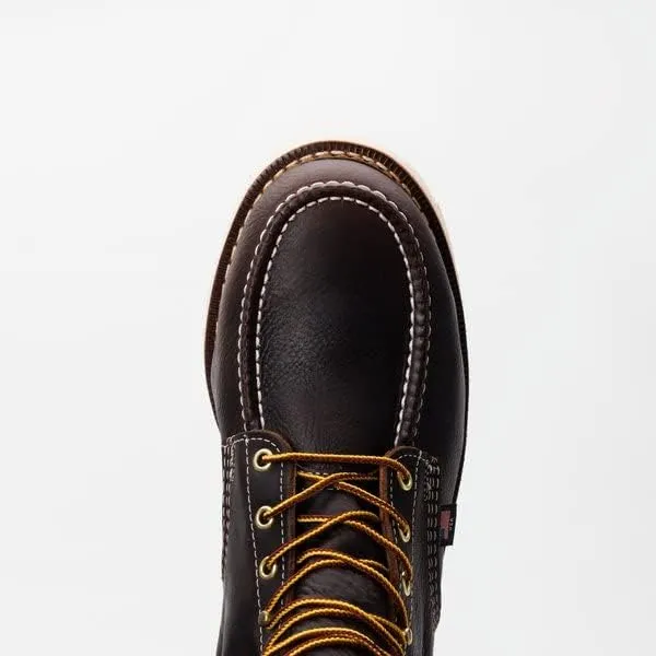 Thorogood 1957 Series 6 Waterproof Steel Toe Work Boots for Men - Full-Grain Leather with Moc Toe, Comfort Insole, and Slip-Resistant Heel Outsole; EH Rated