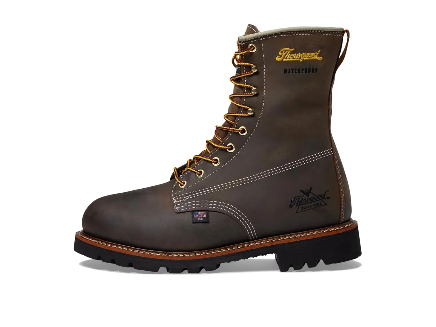 Thorogood American Legacy 8 Leather Waterproof Insulated Work Boots for Men with Composite Shank Non-Safety Toe Oil and Slip-Resistant Outsole, Crazyhorse - 11.5 D