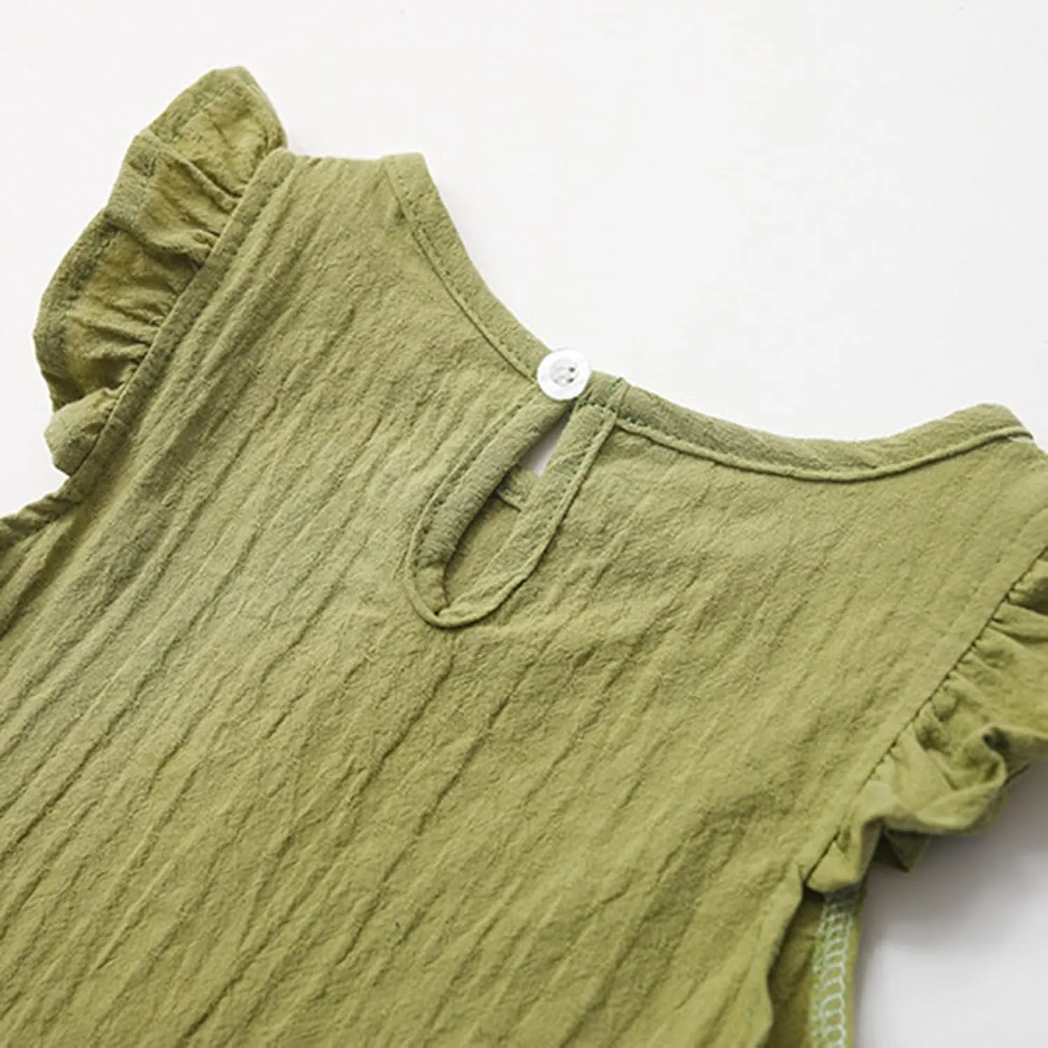 Toddler Girls Ruffle Tank Tops Summer Casual Linen Shirts Cute Cap Sleeve Blouse Tops for Baby Girl