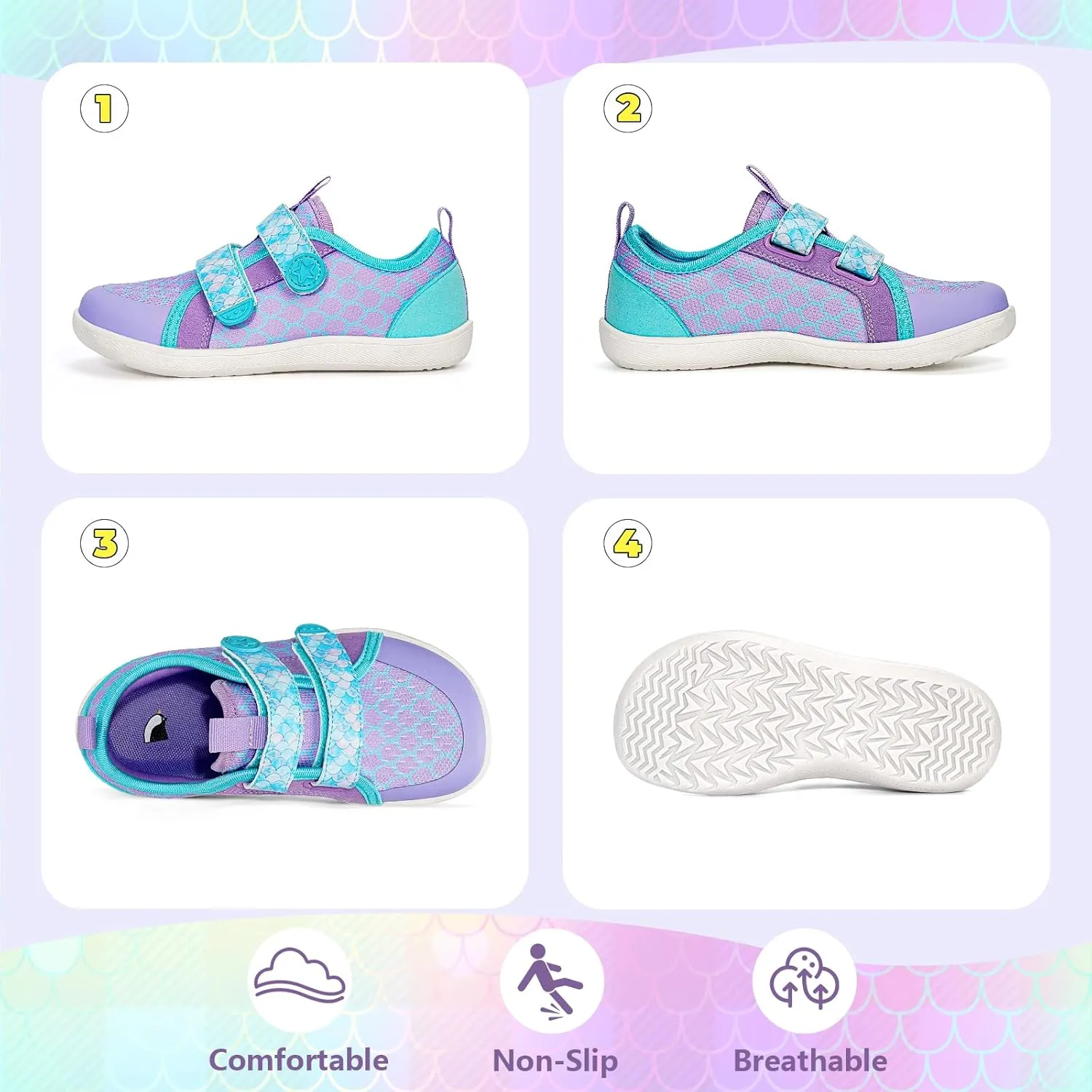 Toddler Shoes Boys Girls Kids Wide Toe Box Barefoot Shoes Breathable Zero Drop Non-Slip Sneakers for Toddler/Little Kid/Big Kid
