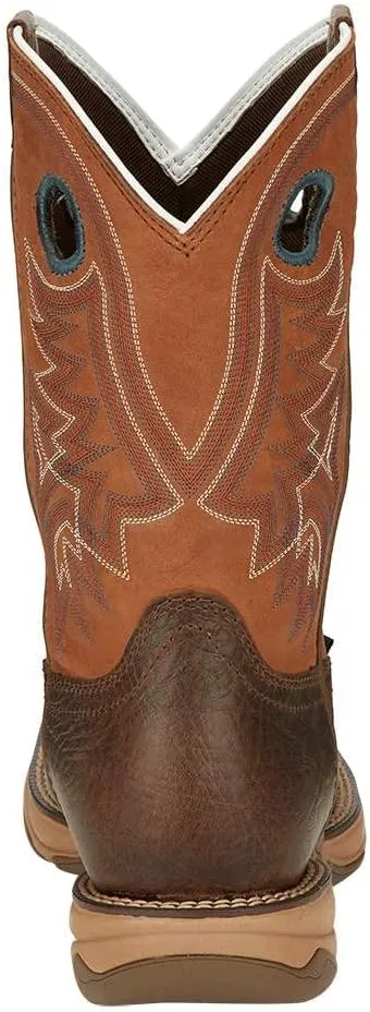 Tony Lama Men's 3R Lopez Brown 11" Waterproof Square Steel Toe Work Boot