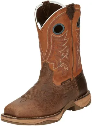 Tony Lama Men's 3R Lopez Brown 11" Waterproof Square Steel Toe Work Boot