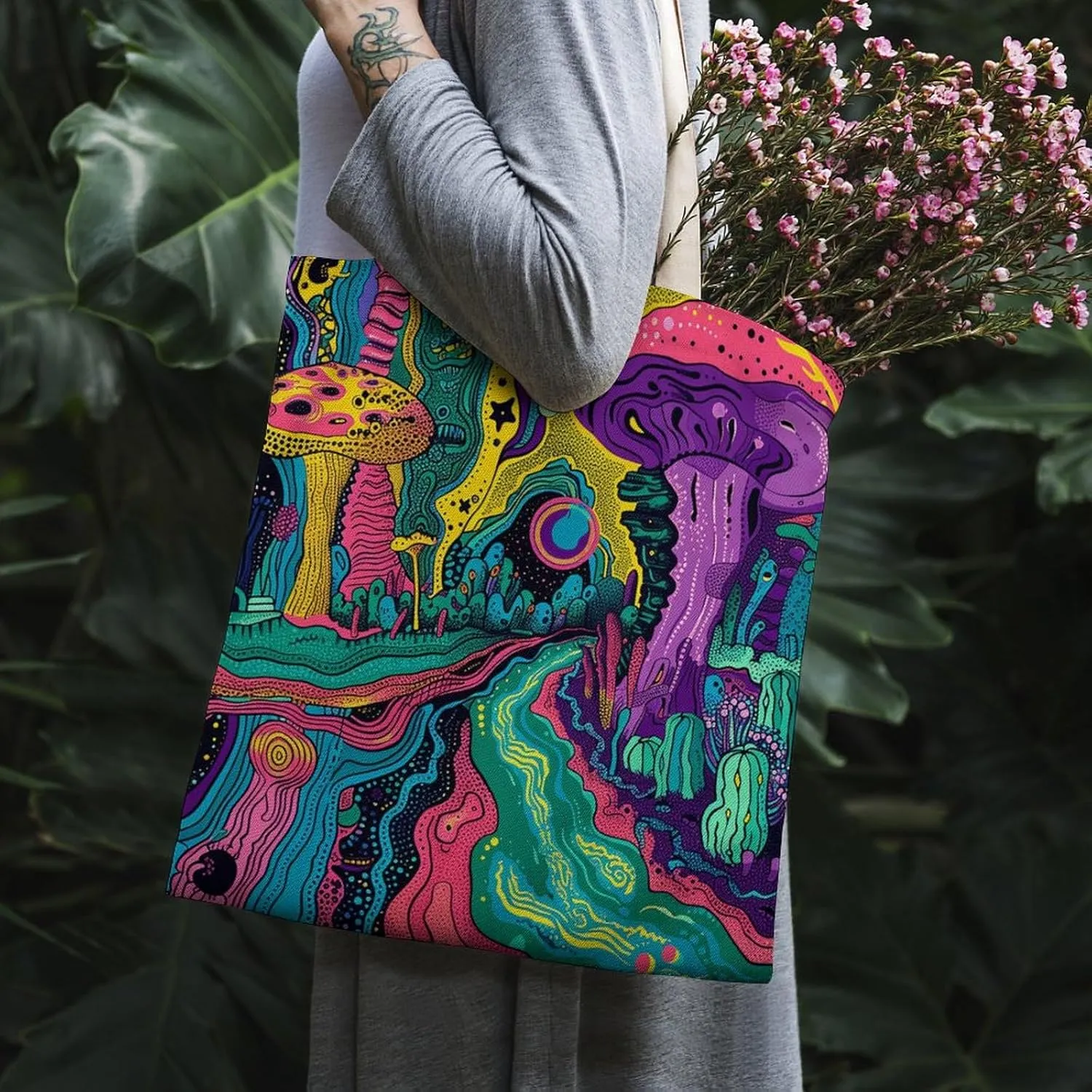 Tote Bag for Women Red Black Plate Canvas Tote Bag Handbag Crossbody Bag Shopping Bags Shoulder Bag