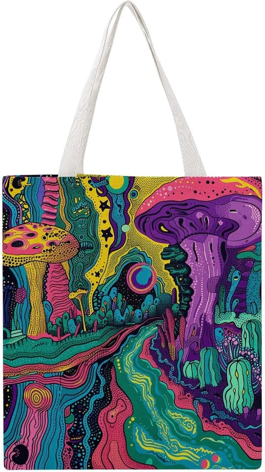 Tote Bag for Women Red Black Plate Canvas Tote Bag Handbag Crossbody Bag Shopping Bags Shoulder Bag