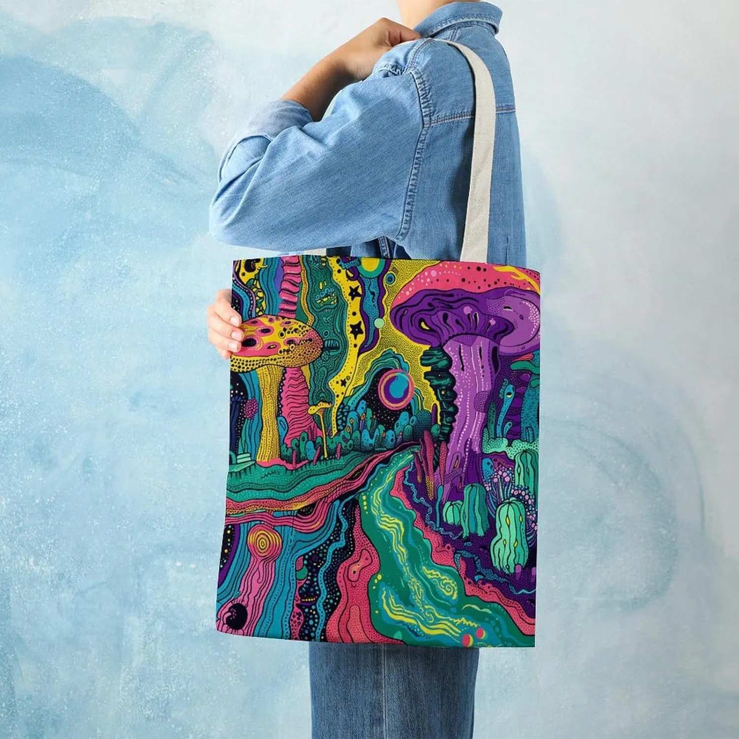 Tote Bag for Women Red Black Plate Canvas Tote Bag Handbag Crossbody Bag Shopping Bags Shoulder Bag