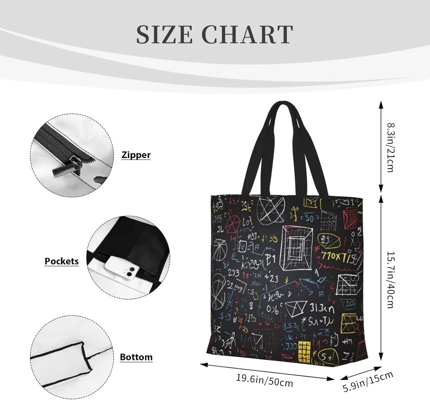 Tote Bag for Women Reusable Grocery Bags Milk Duck Yellow Tote Bag with Inner Pocket Travel Tote for Shopping