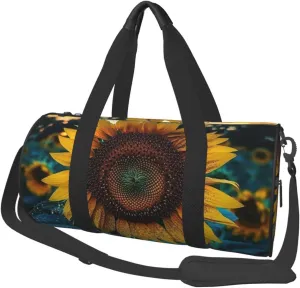Travel Duffel Bag Foldable Weekender Overnight Bag The Most Beautiful Sunflower Sports Tote Gym Bags Large Capacity Lightweight Carry On Luggage Bags for Men Women