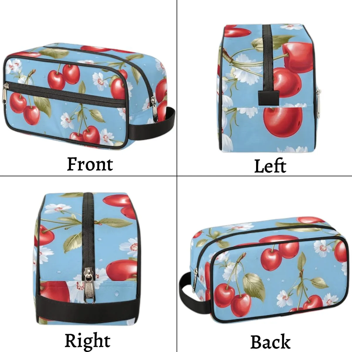 Travel Toiletry Bag for Women Men Cherry Floral Hanging Cosmetic Bag Waterproof Makeup Bag for Shaving Makeup Toothbrush & Travel Essentials