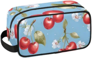 Travel Toiletry Bag for Women Men Cherry Floral Hanging Cosmetic Bag Waterproof Makeup Bag for Shaving Makeup Toothbrush & Travel Essentials