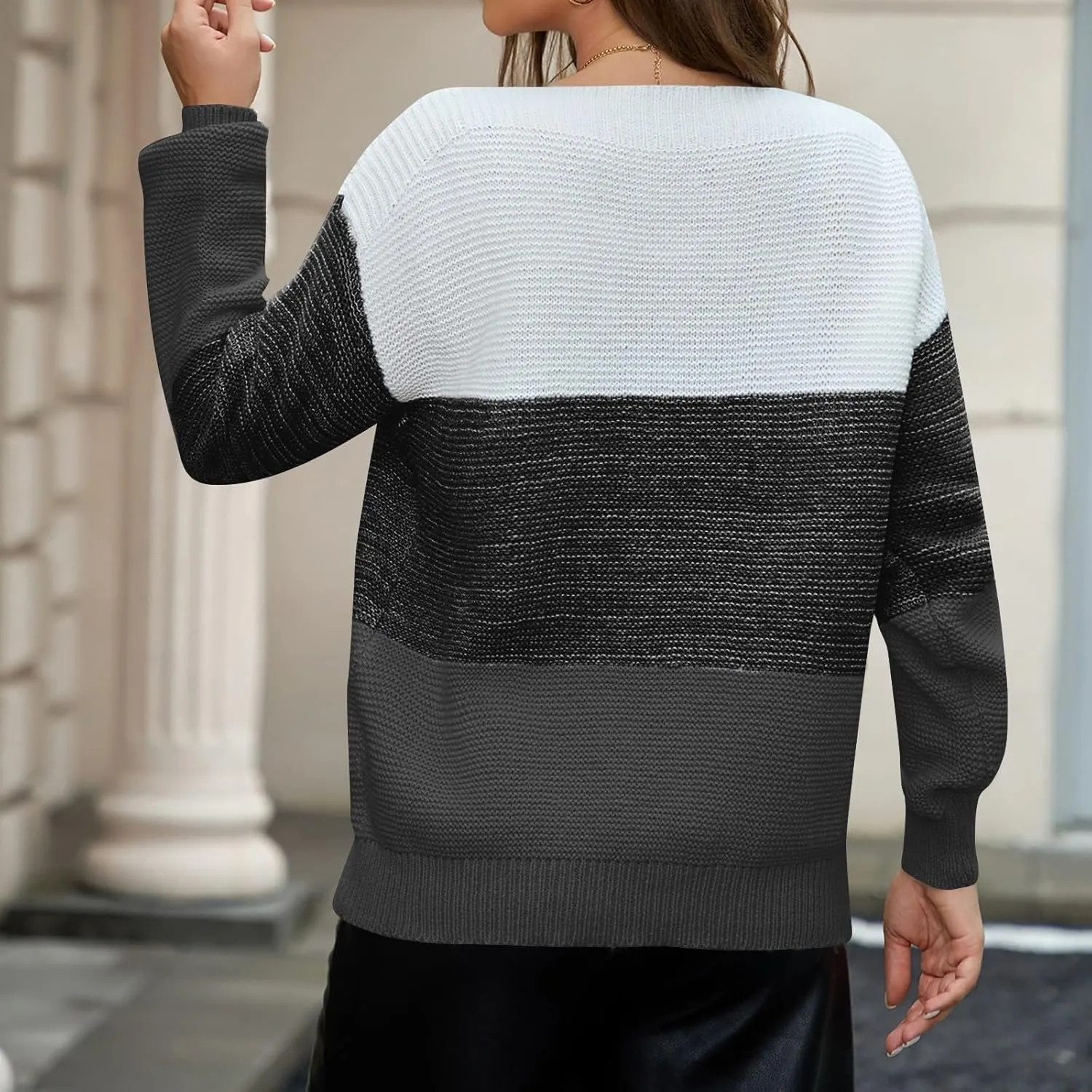 Trendy Women's Fall 2024 Oversized Sweaters Long Sleeves Chunky Knit Cozy High Neck Casual Tops