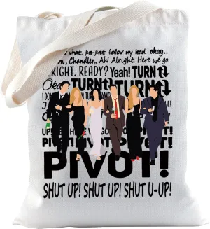 TSOTMO TV Show Merch Gift Friends Pivot Tote Bag for TV Show Fans Rachel Green Fans Gift Sitcom Meme Gift