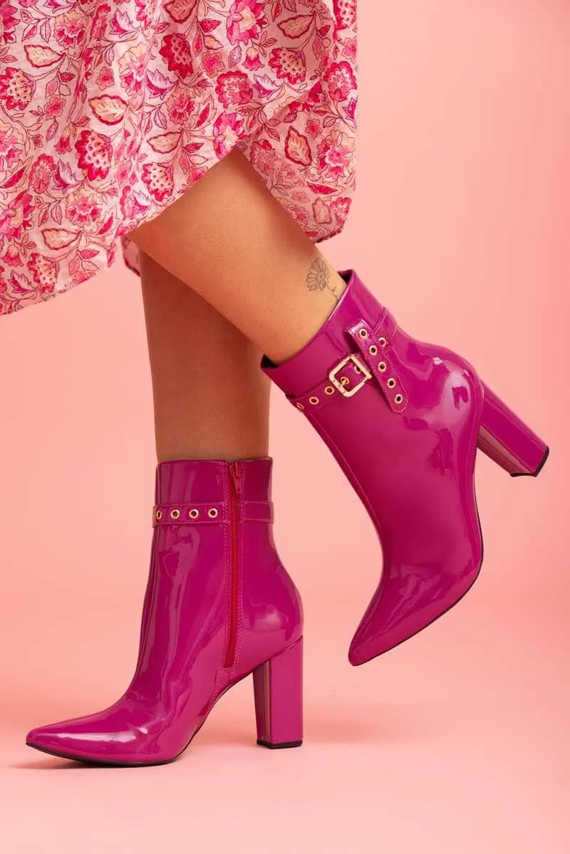 Tyler Boot Patent Magenta