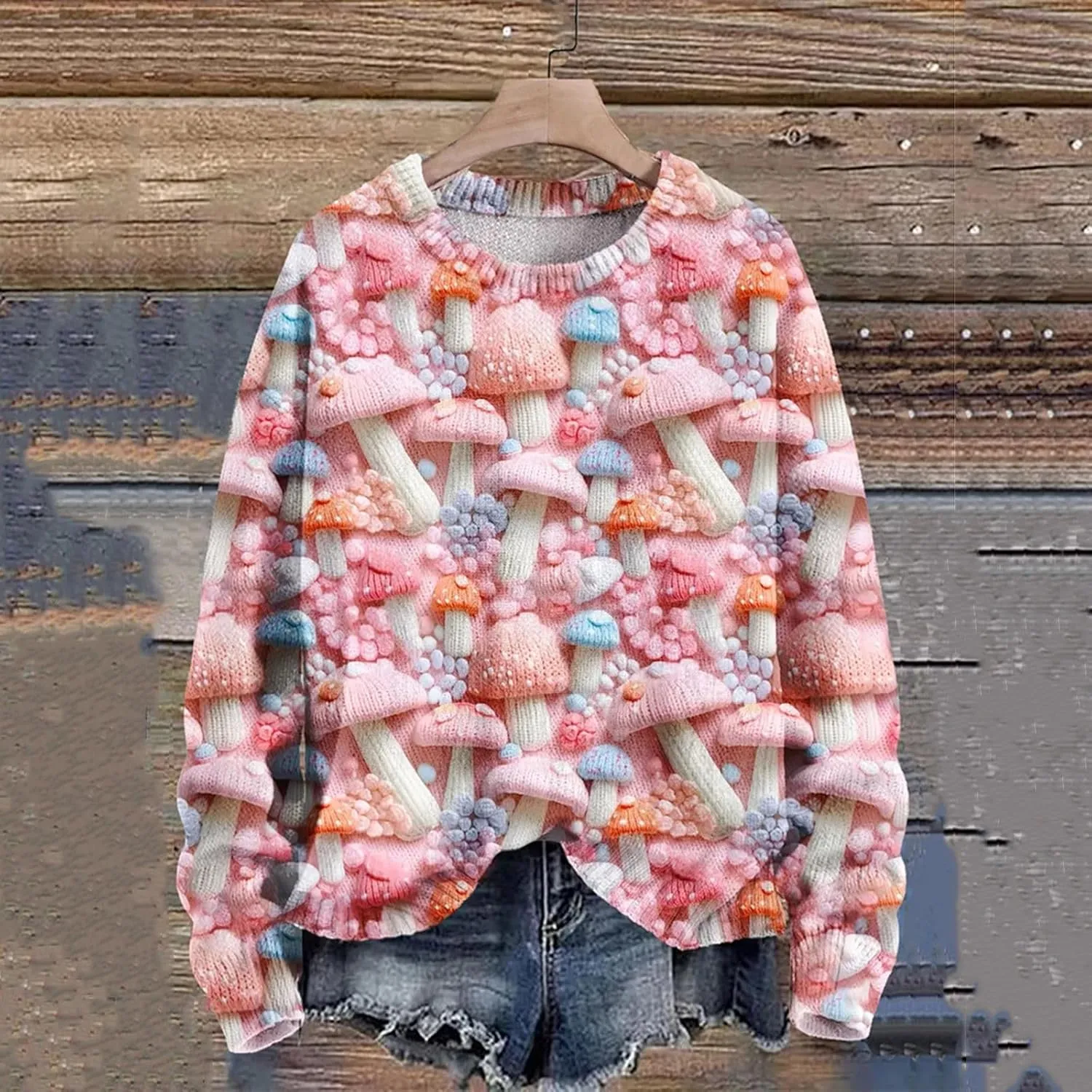 Ugly Christmas Sweater Women Funny Xmas Graphic Sweatshirt Oversized Long Sleeve Pullover Tops 2024