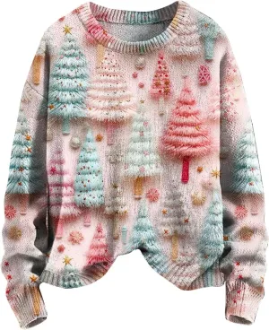 Ugly Christmas Sweater Women Funny Xmas Graphic Sweatshirt Oversized Long Sleeve Pullover Tops 2024