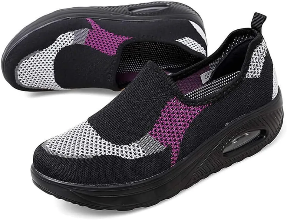 VARSKARC Women's Breathable Casual Air Cushion Slip-on Shoes Walking Running Athletic Sport Shoes