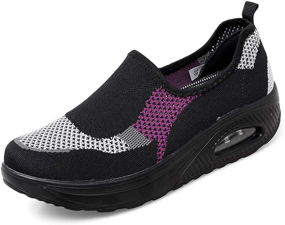 VARSKARC Women's Breathable Casual Air Cushion Slip-on Shoes Walking Running Athletic Sport Shoes