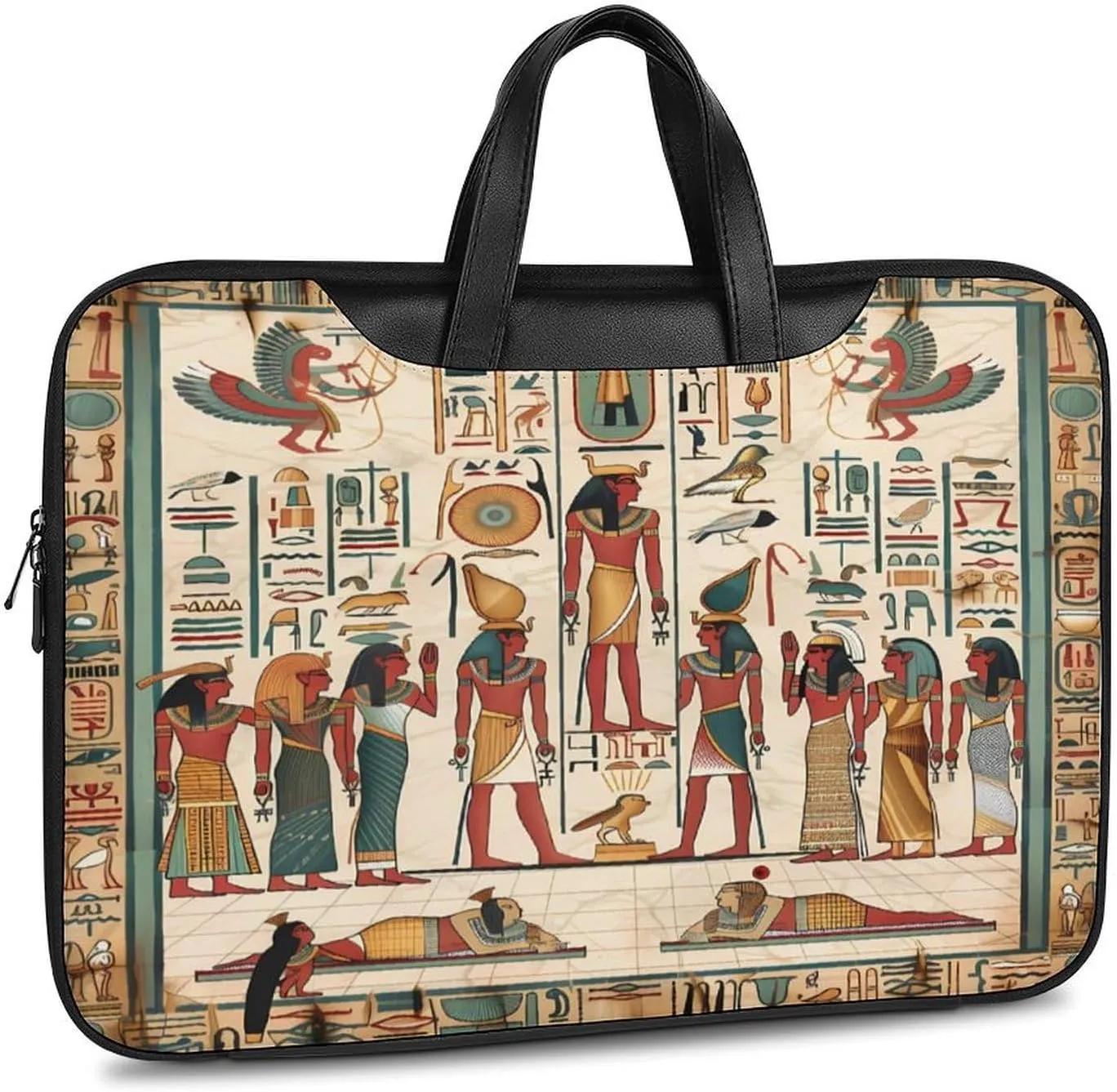 Vintage Ancient Egyptian Pharaoh Statue Laptop Tote Bag Waterproof Computer Carrying Case Business Office Briefcase