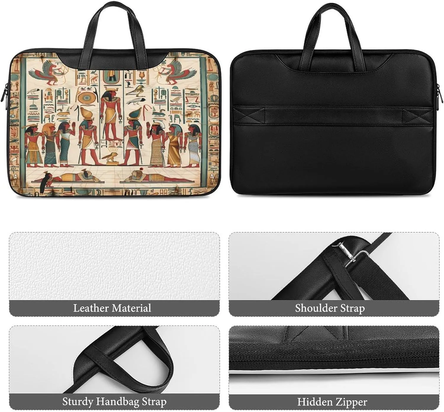 Vintage Ancient Egyptian Pharaoh Statue Laptop Tote Bag Waterproof Computer Carrying Case Business Office Briefcase