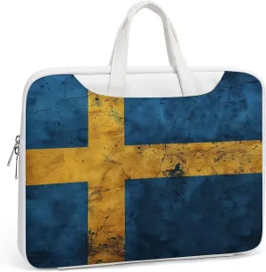 Vintage Sweden Flag Laptop Tote Bag Waterproof Computer Carrying Case Business Office Briefcase