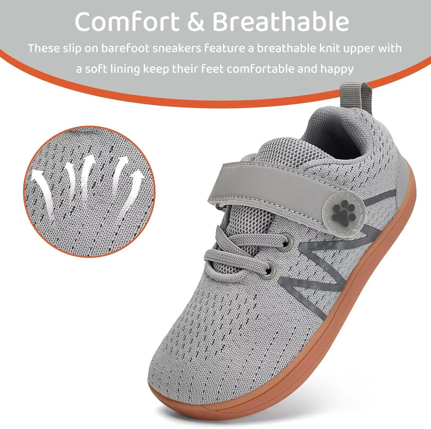 WateLves Toddler Shoes Little Kids Boys Girls Wide Barefoot Shoes Minimalist Walking Sneakers Breathable Lightweight Fit Naturally Zero Drop Sole
