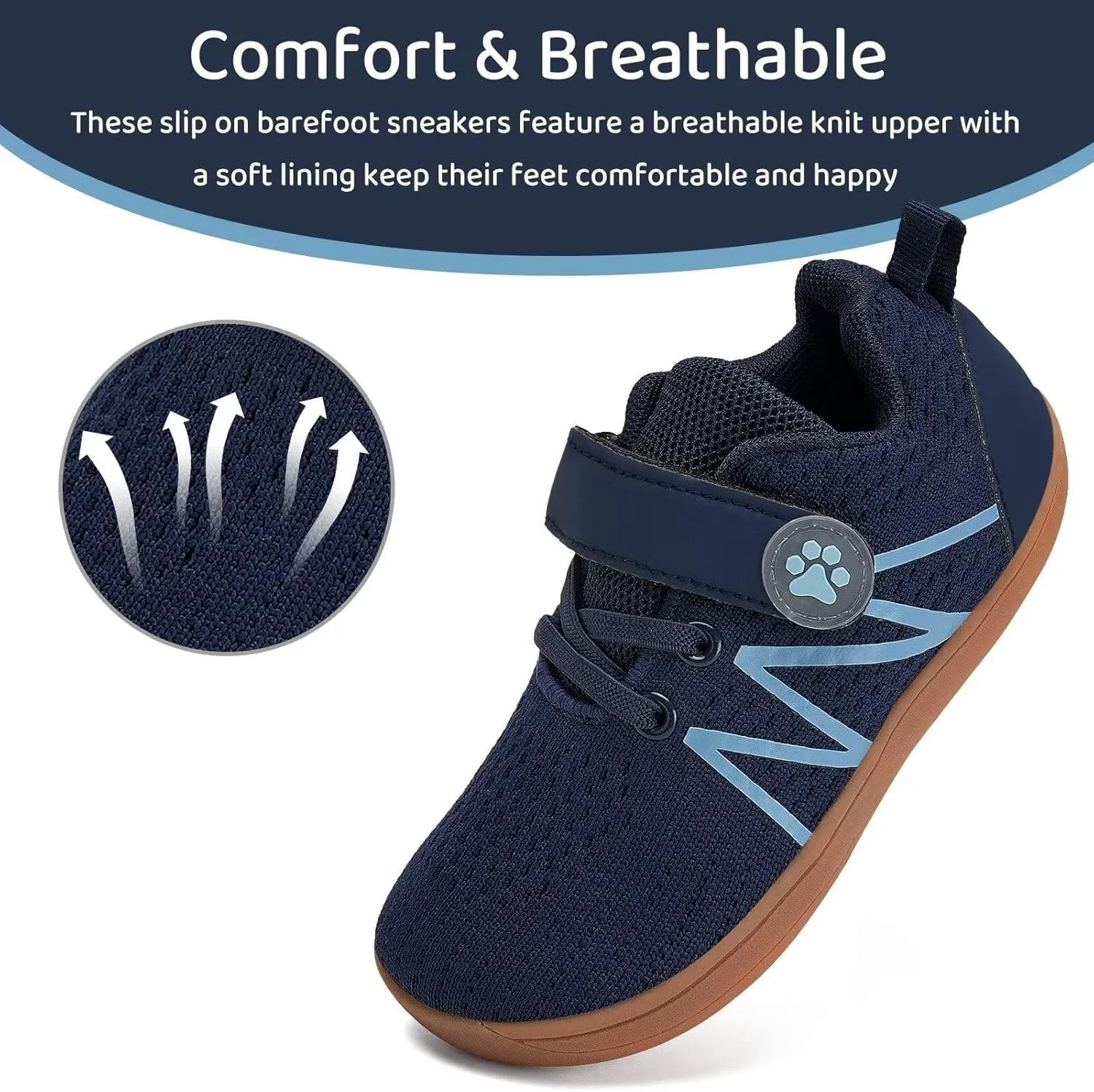 WateLves Toddler Shoes Little Kids Boys Girls Wide Barefoot Shoes Minimalist Walking Sneakers Breathable Lightweight Fit Naturally Zero Drop Sole