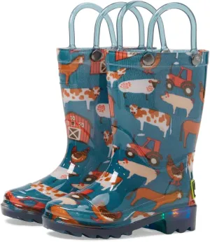 Western Chief Kids Lighted Rain Boots for Kids (Toddler/Little Kid) - Textured Rubber Mud-Guard