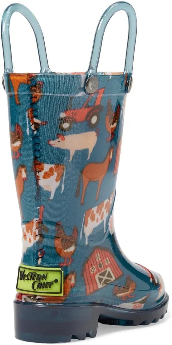 Western Chief Kids Lighted Rain Boots for Kids (Toddler/Little Kid) - Textured Rubber Mud-Guard