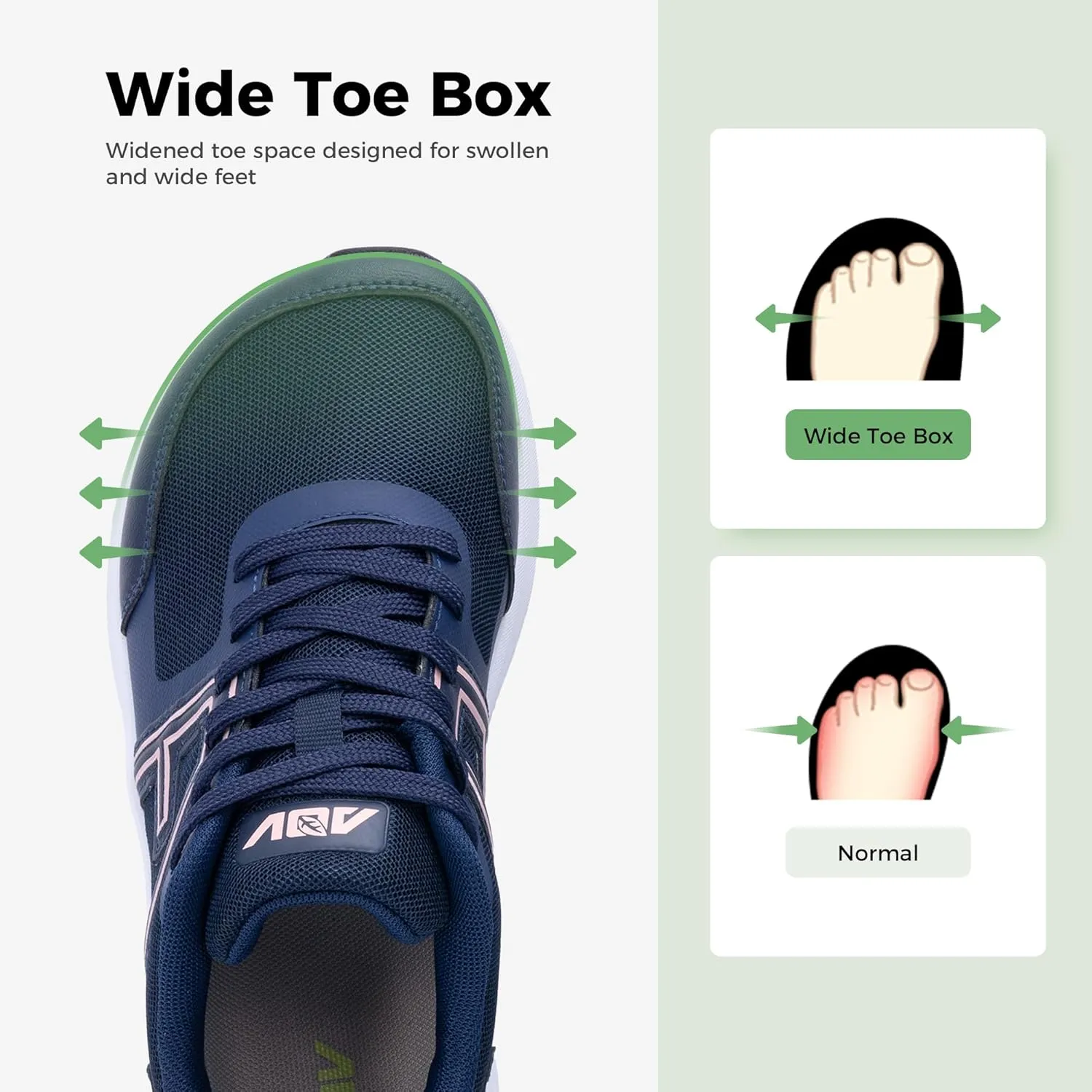 Wide Toe Box Shoes Women with Arch Support Orthotic Plantar Fasciitis Walking Shoes Air Tennis Sneakers