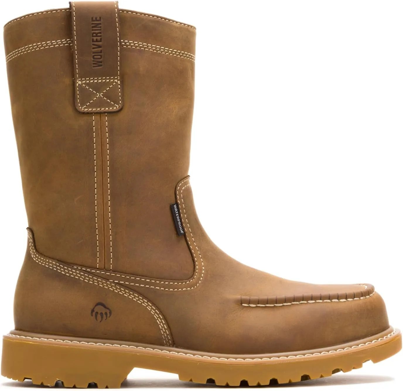 Wolverine Men's Floorhand Moc Waterproof Steel Toe 10in Dark Wheat