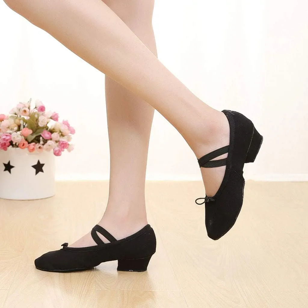 Women Ladies Dancing Prom Ballroom Latin Ballet Dance Singles Shoes Wicker Wedge Heels Women
