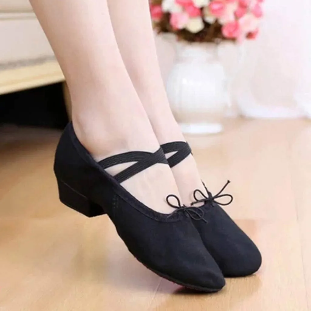 Women Ladies Dancing Prom Ballroom Latin Ballet Dance Singles Shoes Wicker Wedge Heels Women