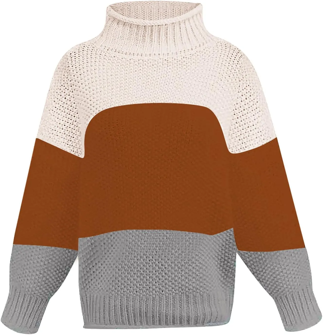 Women Sweaters 2024 Turtleneck Batwing Long Sleeve Knitted Pullover Sweater Loose Oversized Chunky Jumper Tops