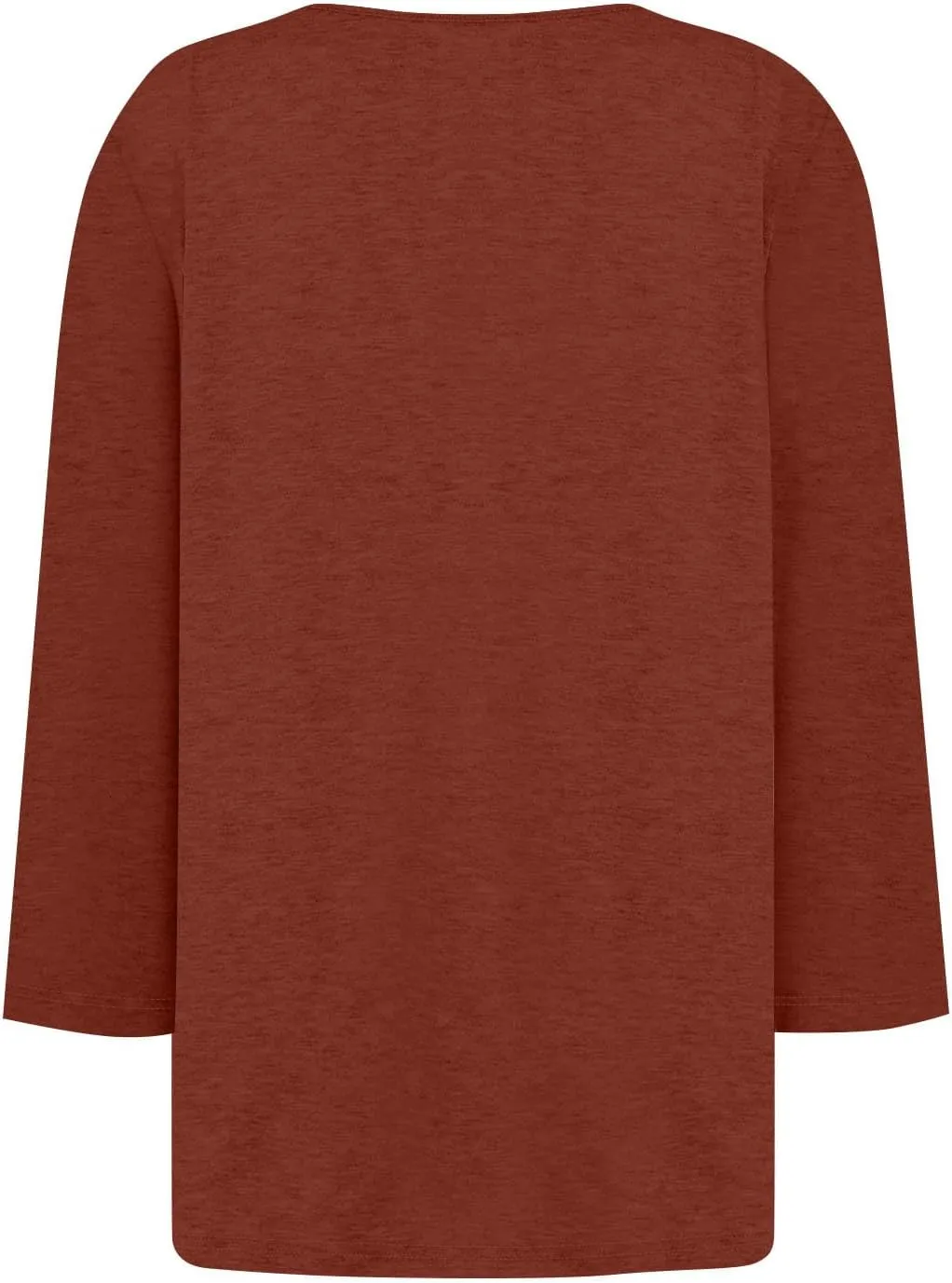 Womens 3/4 Sleeve Blouses Dressy Casual Loose Fit Shirts Button Decor Summer Trendy Tunic Tops