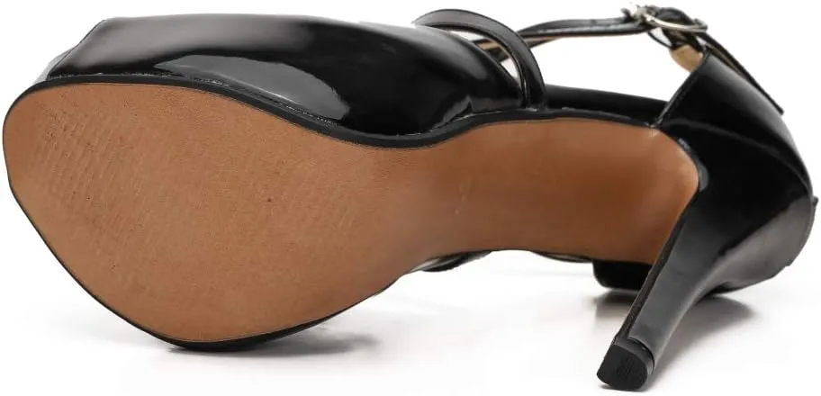 Women's Ankle Cross Strap Sandals Platform Stiletto Dress Zip