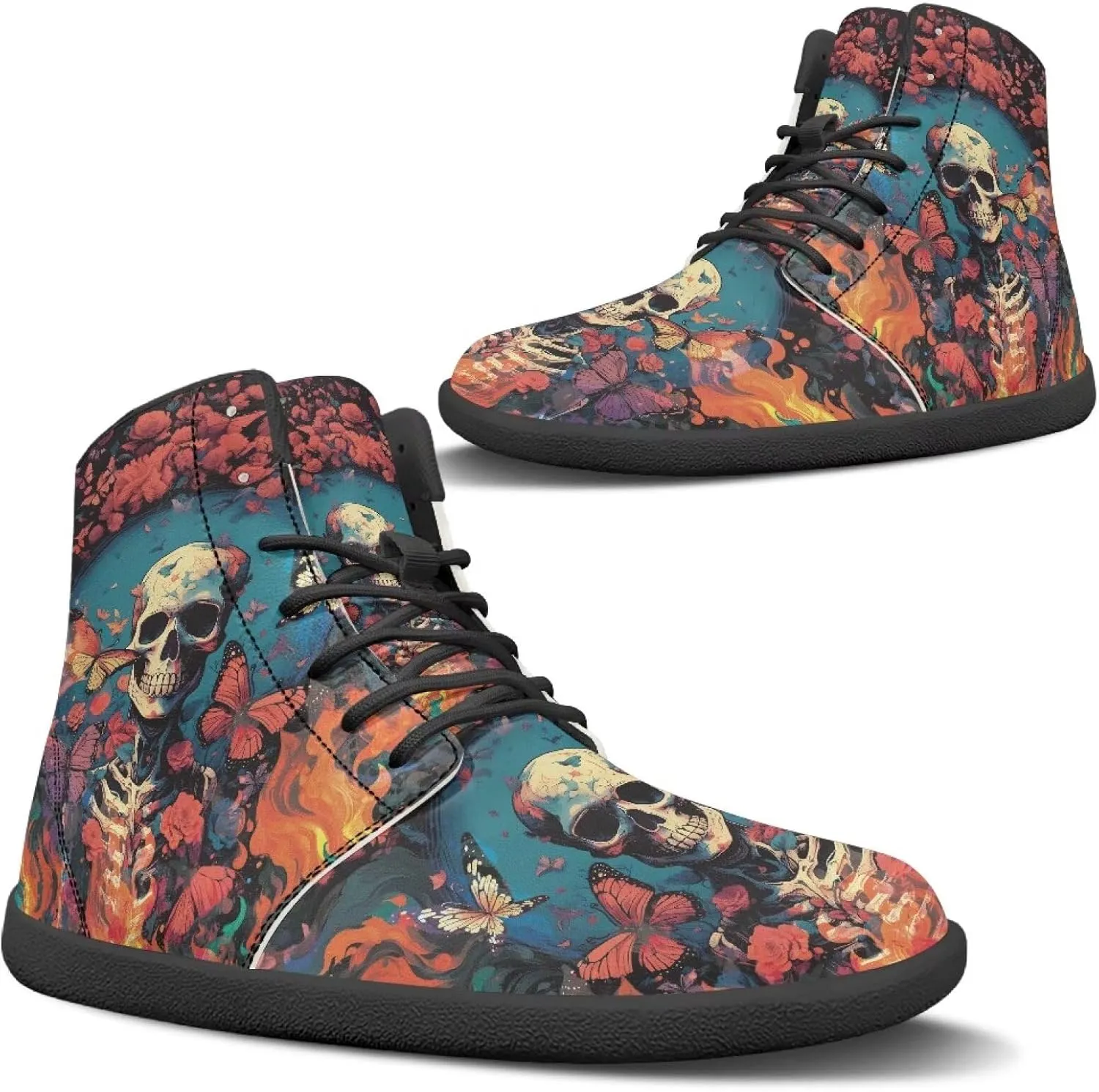 Women's Barefoot High Top Wide Toe Box Exercise Shoes Fashion Athletic Zero Drop Non-Slip Sport Workout Walking Shoes US 6-13.5