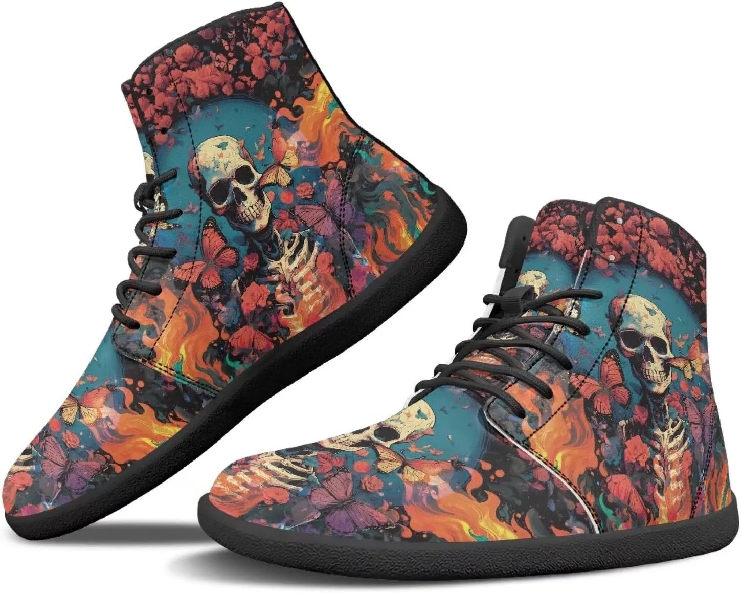 Women's Barefoot High Top Wide Toe Box Exercise Shoes Fashion Athletic Zero Drop Non-Slip Sport Workout Walking Shoes US 6-13.5