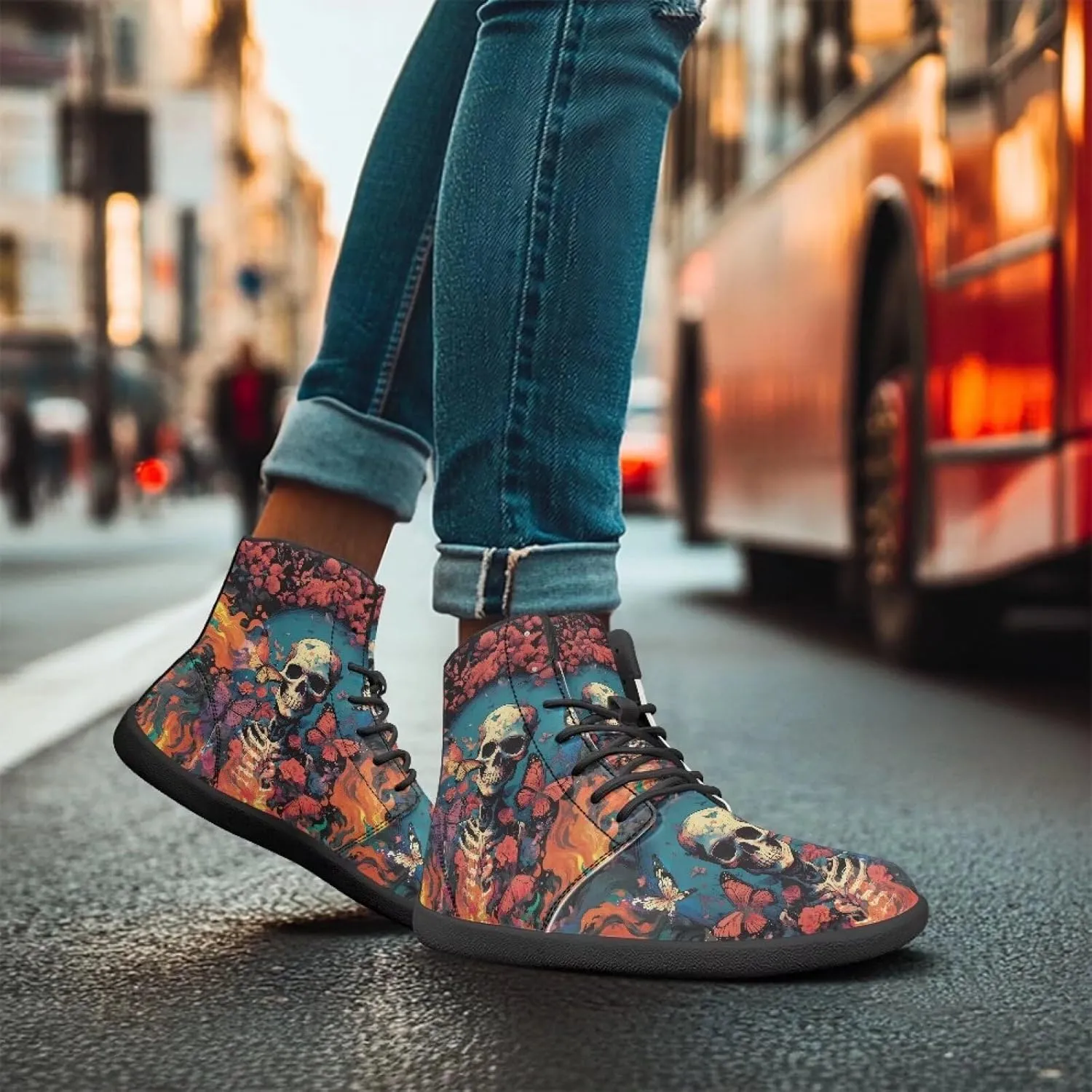Women's Barefoot High Top Wide Toe Box Exercise Shoes Fashion Athletic Zero Drop Non-Slip Sport Workout Walking Shoes US 6-13.5