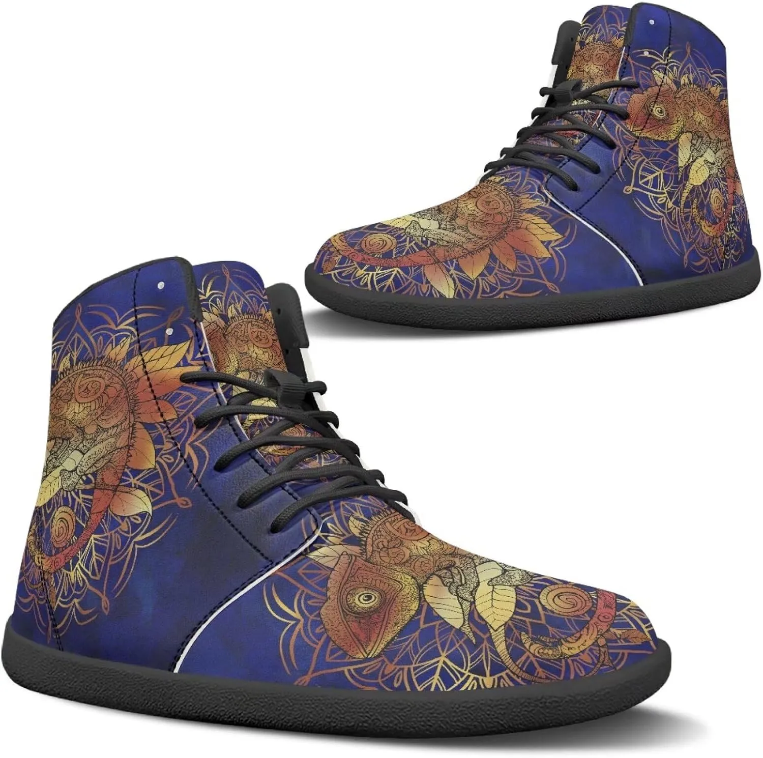 Women's Barefoot High Top Wide Toe Box Walking Shoes Fashion Athletic Zero Drop Non-Slip Sport Workout Exercise Shoes US 6-13.5