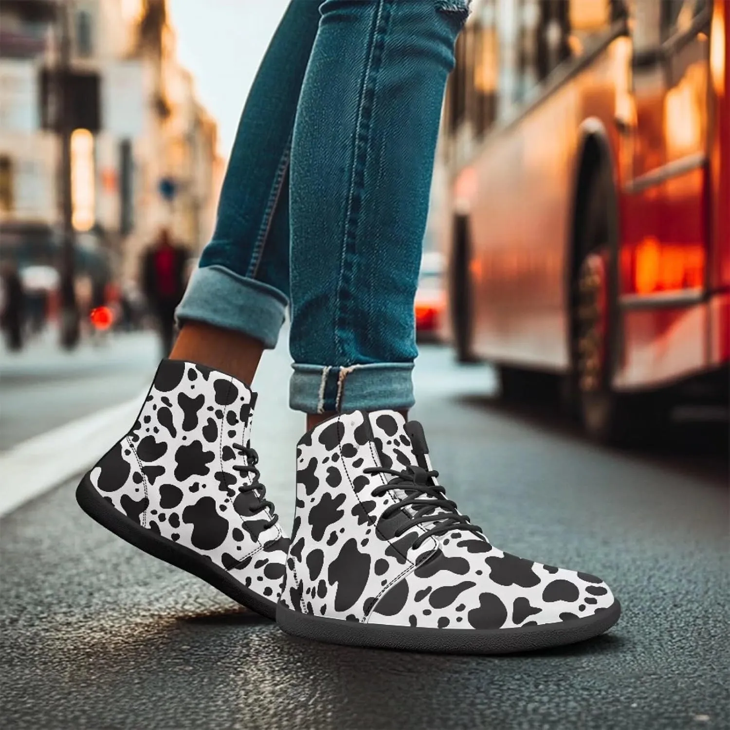 Women's Barefoot High Top Wide Toe Box Walking Shoes Fashion Athletic Zero Drop Non-Slip Sport Workout Exercise Shoes US 6-13.5