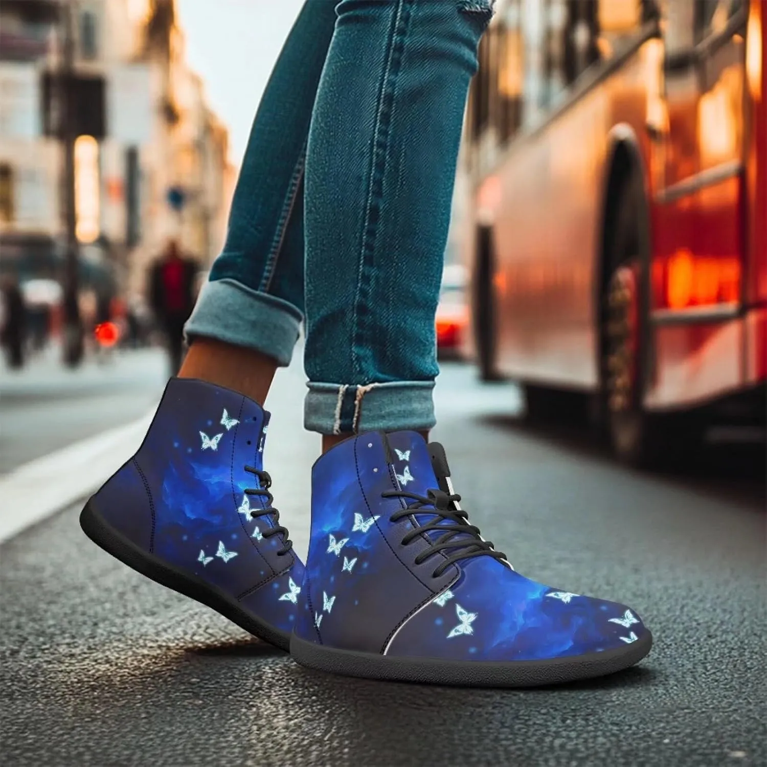 Women's Barefoot High Top Wide Toe Box Walking Shoes Fashion Athletic Zero Drop Non-Slip Sport Workout Exercise Shoes US 6-13.5